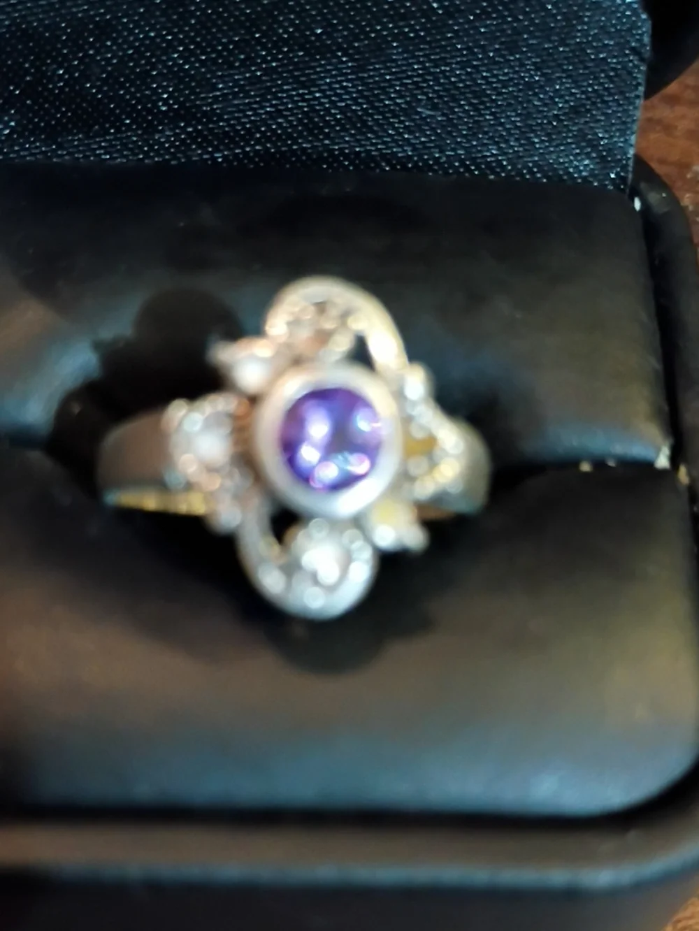 Sterling Silver Amethyst Floral Ring
